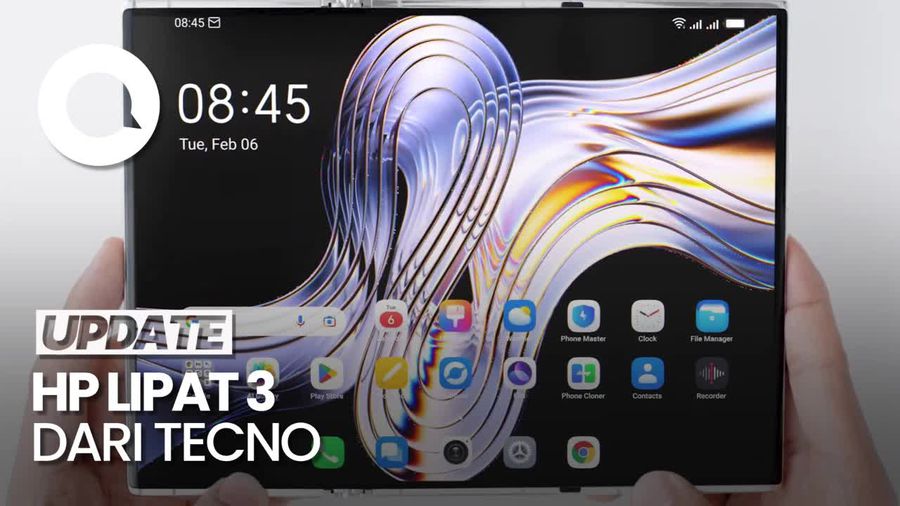 Konsep HP Lipat 3 TECNO Phantom Ultimate 2, Bisa Seperti Laptop