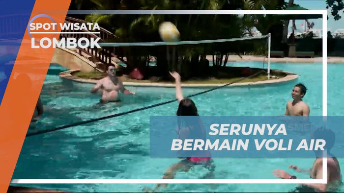 Awali Hari dengan Aktivitas Seru Bermain Voli Air di Kolam Renang Resort, Lombok