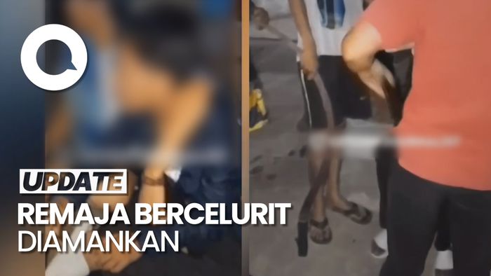 Momen 3 Remaja Bawa Celurit Diamankan Warga di Bogor