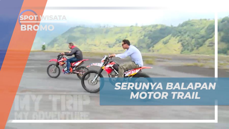 Menikmati Keseruan, Tancap Gas Balap Motor Trail di Lautan pasir, Bromo