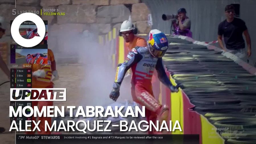 Momen Alex Marquez Kesal Seusai Bertabrakan dengan Bagnaia