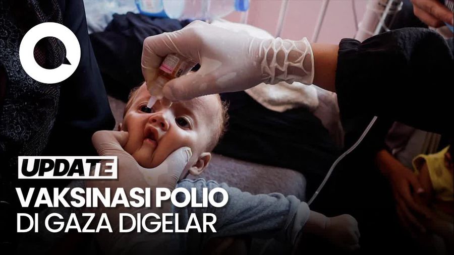Momen Anak-anak di Gaza Mulai Jalani Vaksinasi Polio