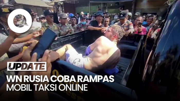 Coba Rampas Mobil Taksi Online di Bali, WN Rusia Diamuk Massa