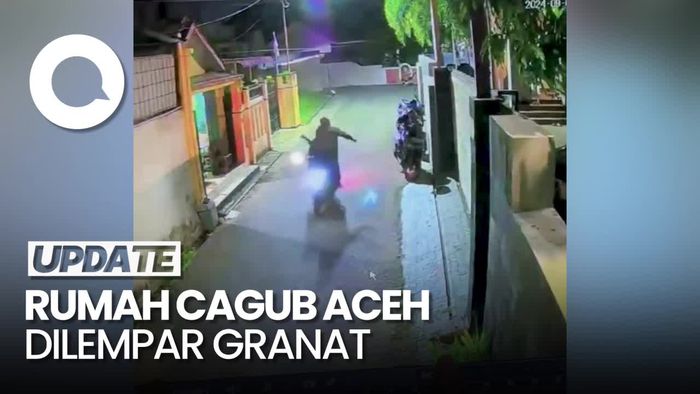 Rekaman CCTV Detik-detik Rumah Cagub Aceh Dilempar Granat