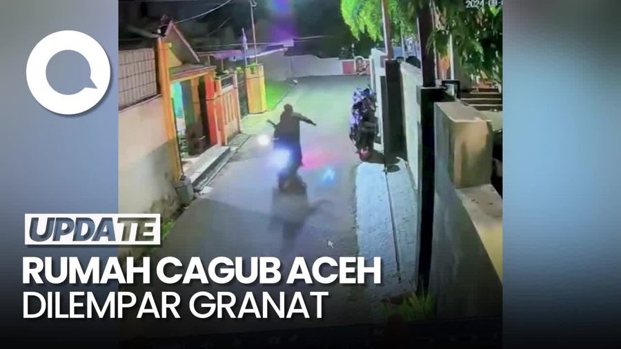 Rekaman CCTV Detik-detik Rumah Cagub Aceh Dilempar Granat