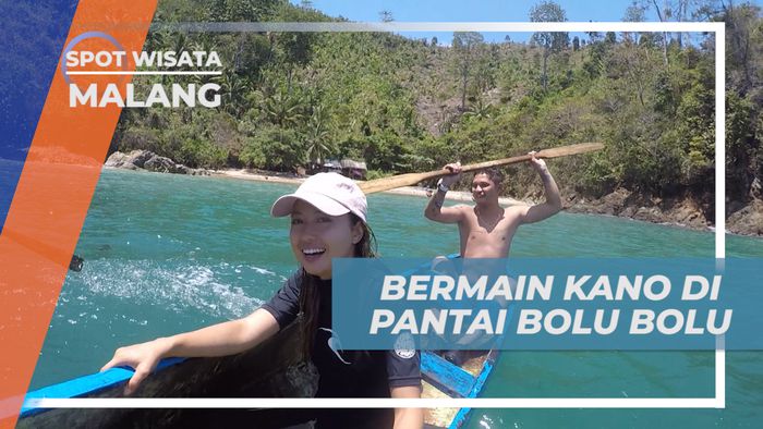 Menikmati Keseruan Bermain Perahu Kano di Pantai Bolu Bolu, Malang