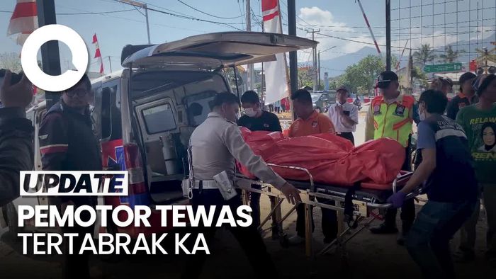 Terobos Palang Perlintasan, Pemotor di Bandung Tewas Tertabrak KA