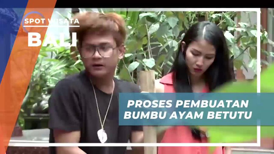 Melihat Pembuatan Bumbu Ayam Betutu Menggunakan Alat Tradisional, Bali