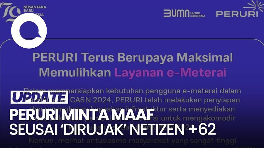 Peruri Minta Maaf, Ungkap Alasan Sistem e-Meterai Tak Bisa Diakses
