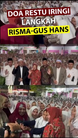Sowan ke Ponpes Darul Ulum, Risma-Gus Hans Disambut Hangat Ribuan Santri