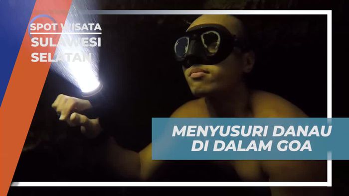Memasuki Celah Kecil Dinding Batu Danau Goa Balo Jaha Sulawesi Selatan