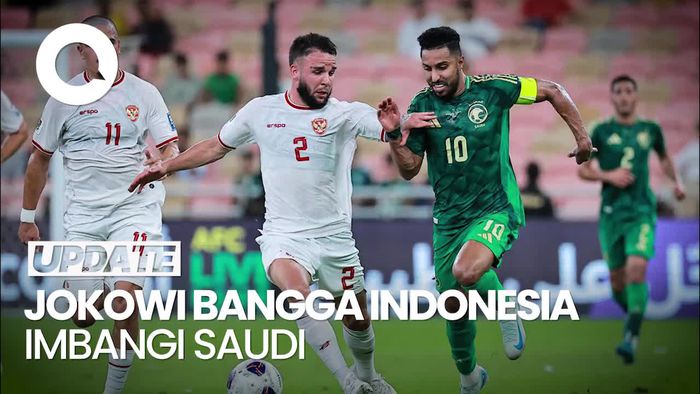 Indonesia Imbangi Arab Saudi, Jokowi Bangga Garuda Bisa Beri Perlawanan