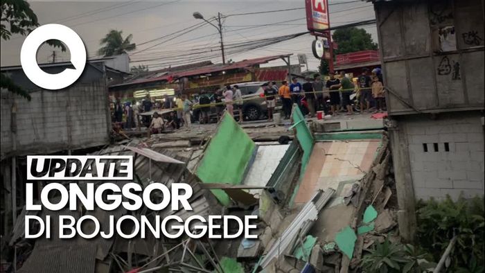 Penampakan Longsor Rusak 5 Rumah di Bantaran Kali di Bojonggede