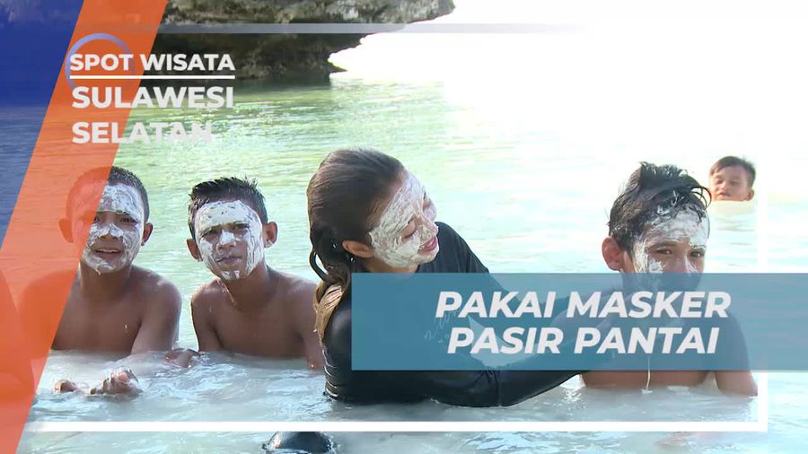 Memakai Masker Dari Pasir Pantai Balo Jaha Sulawesi Selatan