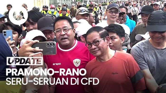 Pramono-Rano di CFD, Adu Pantun hingga Nyanyi Bareng Warga