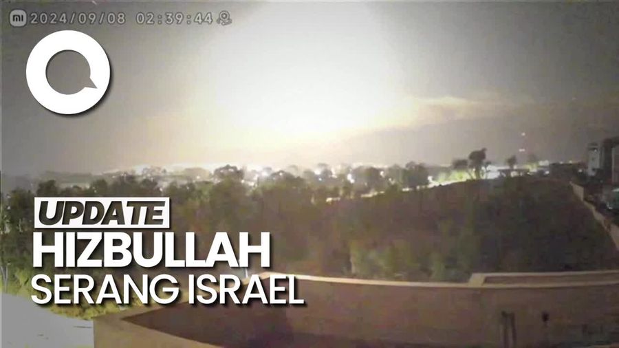 Penampakan Serangan Hizbullah ke Israel, Puluhan Rudal Ditembakkan