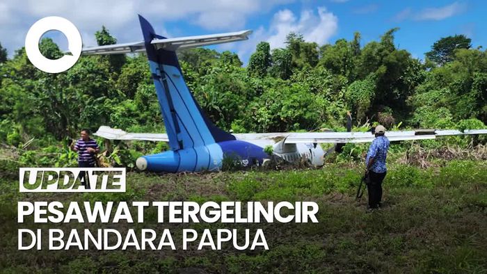 Kondisi Trigana Air Seusai Tergelincir di Bandara Kamanap Papua