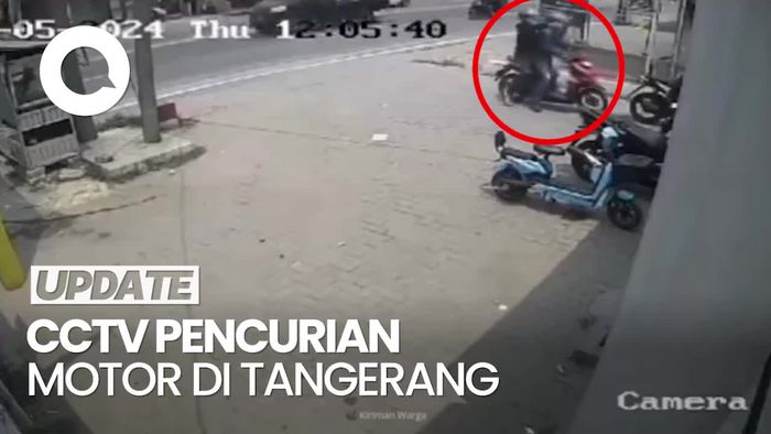 CCTV Detik-detik Warga Tangerang Ditembak Maling Motor saat Melawan