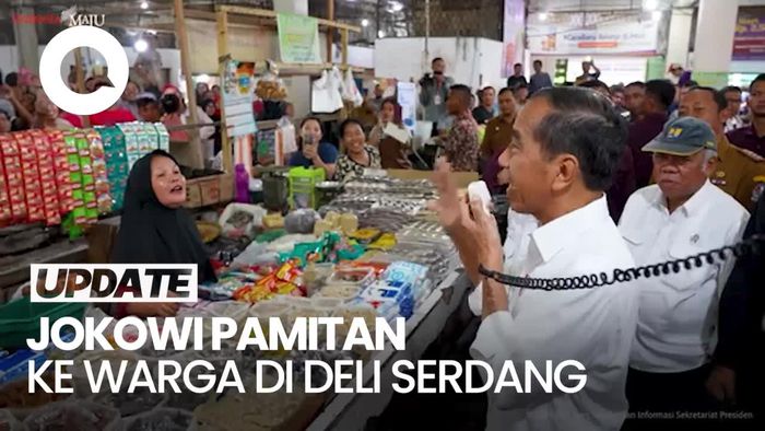 Momen Jokowi Pamitan-Minta Maaf ke Warga di Pasar Delimas Raya