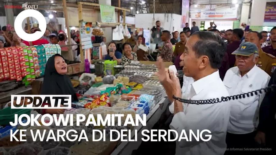 Momen Jokowi Pamitan-Minta Maaf ke Warga di Pasar Delimas Raya