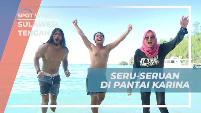 Adu Ketangkasan Bermain Tantangan Pelepah Kelapa di Pantai Karina Sulawesi Tengah