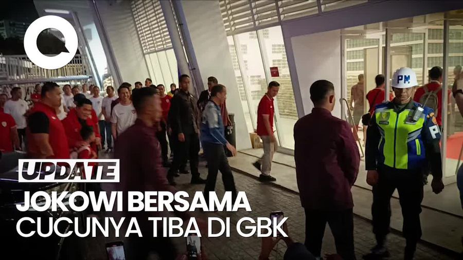 Jokowi Ajak Kedua Cucunya Nonton Laga Indonesia Vs Australia di GBK