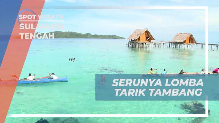 Adu Tangkas Tarik Tambang Perahu di Pulau Papan Sulawesi Tengah
