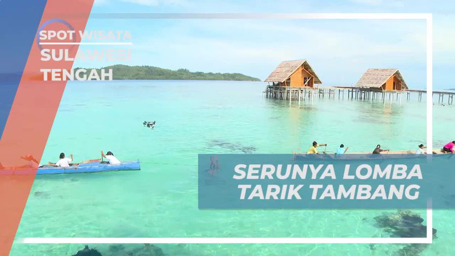 Adu Tangkas Tarik Tambang Perahu di Pulau Papan Sulawesi Tengah