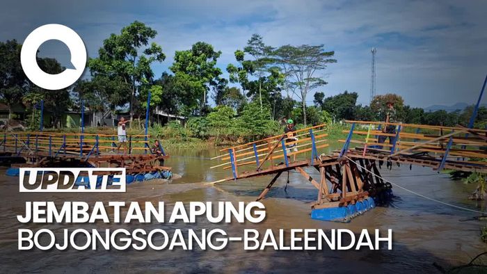 Penampakan Jembatan Bojongsoang-Baleendah Ambrol Diterjang Air Sungai Citarum