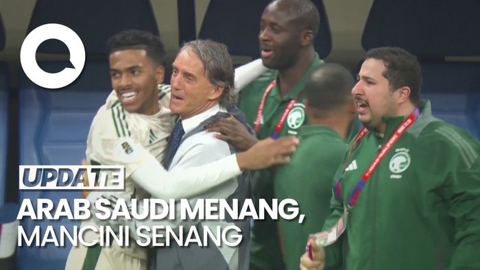 Semringahnya Mancini Saat 10 Pemain Arab Saudi Bungkam China