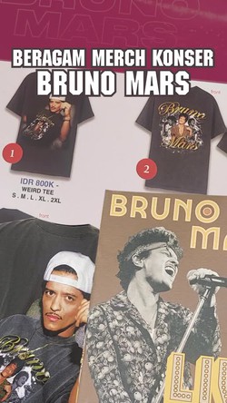 Lihat-lihat Official Merchandise Konser Bruno Mars di JIS, Berapa Harganya?