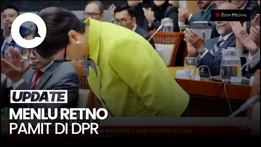 Momen Menlu Retno Membungkuk dan Pamit ke DPR, Disambut Tepuk Tangan