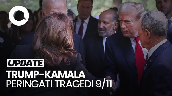 Trump-Kamala Harris Berjabat Tangan di Lokasi Peringatan 9/11