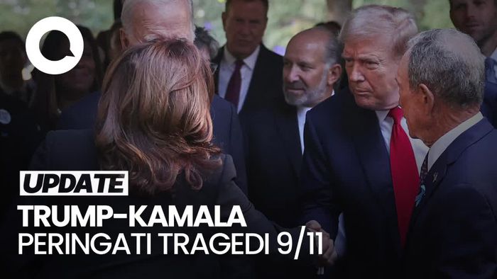 Trump-Kamala Harris Berjabat Tangan di Lokasi Peringatan 9/11