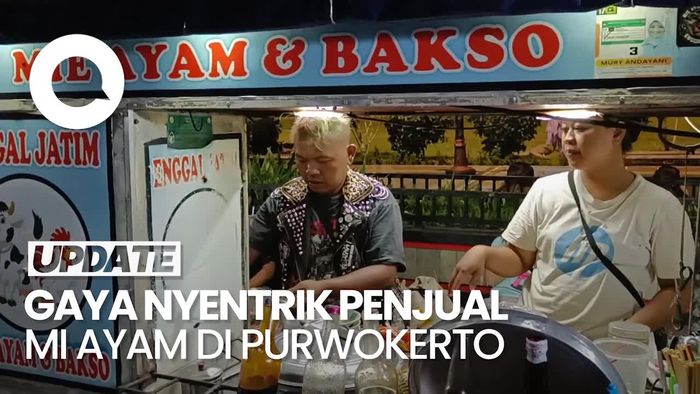 Gaya Nyentrik Penjual Mi Ayam, Pake Outfit ala Anak Punk