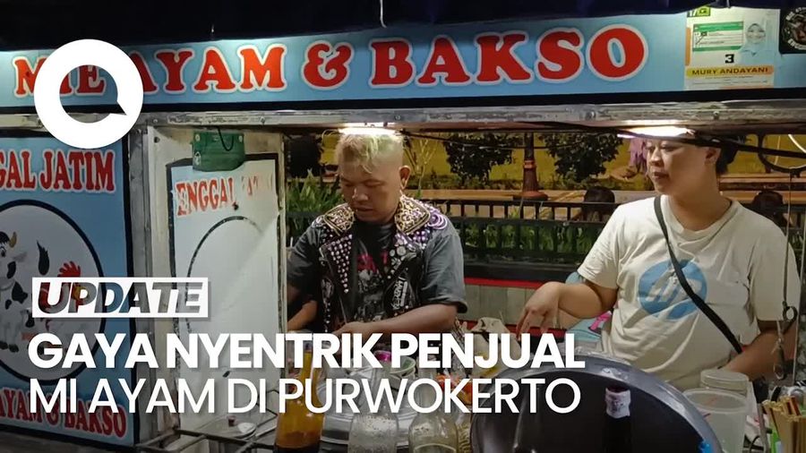 Gaya Nyentrik Penjual Mi Ayam, Pake Outfit ala Anak Punk