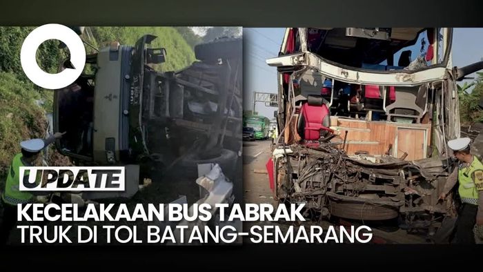 Tabrakan di Tol Semarang-Batang: Bus Ringsek, Truk Masuk Parit
