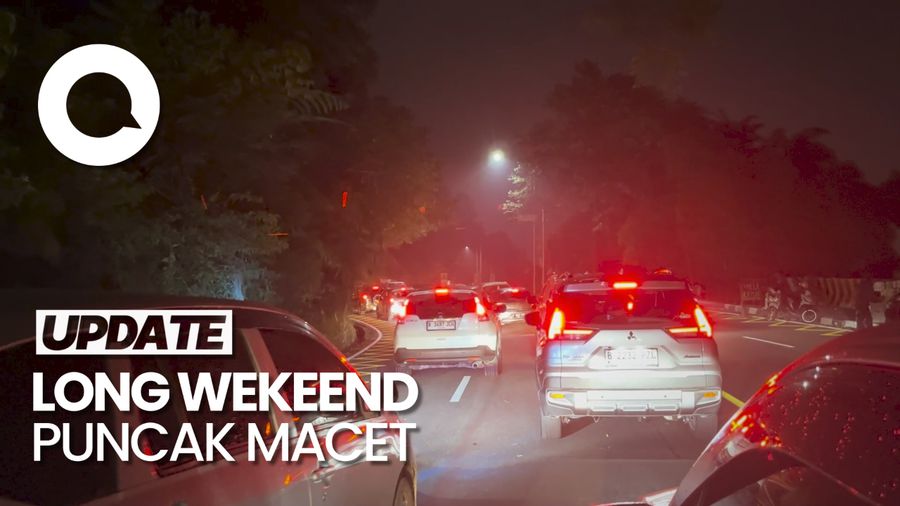 Penampakan Kemacetan di Kawasan Puncak Malam Ini