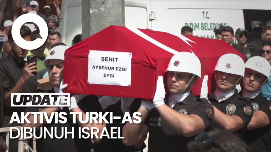  Momen Pemakaman Jenazah Aktivis Turki-AS yang Dibunuh Tentara Israel