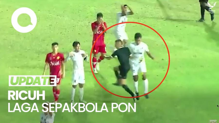 Detik-detik Wasit PON Dipukul Pemain Sampai Terkapar