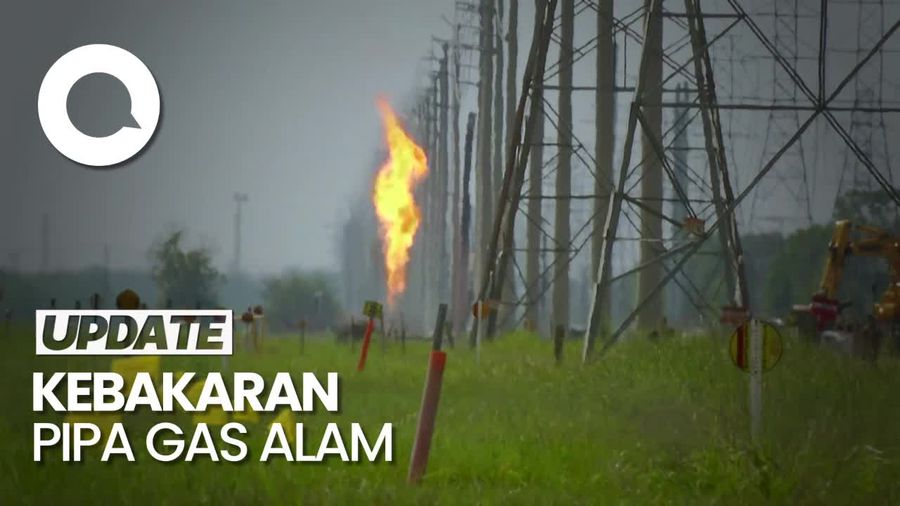 Penampakan Kebakaran Pipa Gas Alam di Texas, Listrik Padam-Warga Dievakuasi