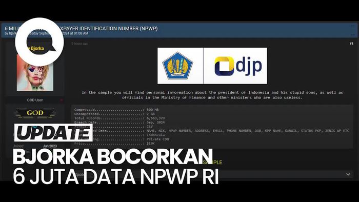 6 Juta Data NPWP Termasuk Milik Jokowi dan Gibran Diduga Bocor