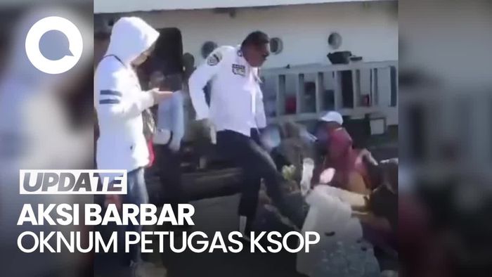 Heboh Petugas KSOP Tendang Dagangan Emak-emak di Pelabuhan Kendari