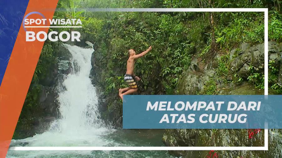 Melompat dari Ketinggian Air Terjun Indah di Bogor