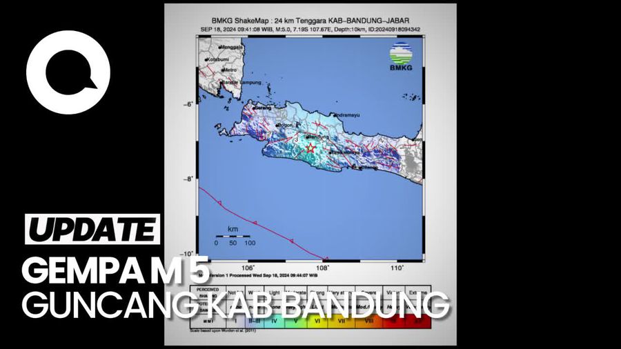 Gempa M 5 Guncang Kab Bandung, BMKG: Tak Berpotensi Tsunami