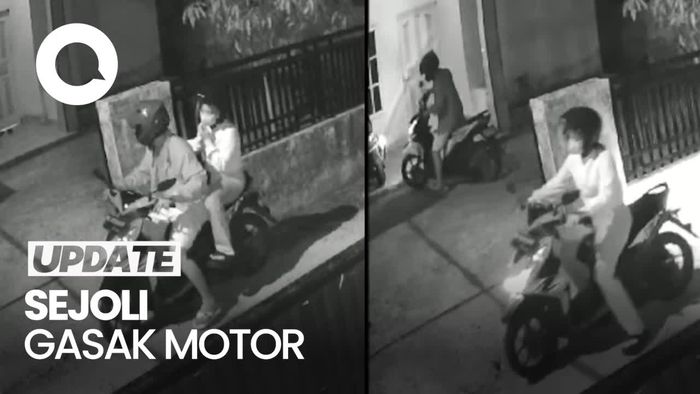 Rekaman CCTV Sejoli Beraksi Curi Motor di Palembang