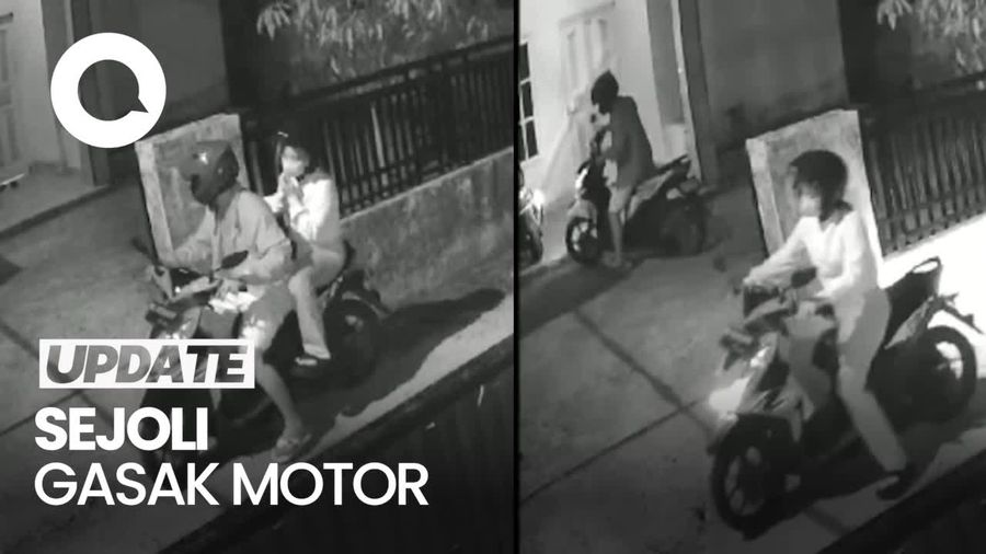 Rekaman CCTV Sejoli Beraksi Curi Motor di Palembang
