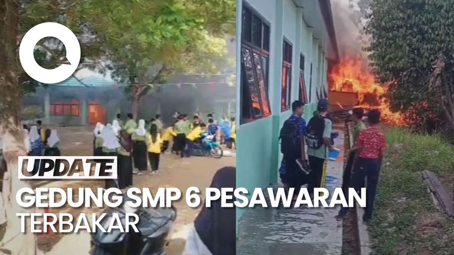 Kepanikan Siswa SMPN 6 Pesawaran Lampung Saat Gedung Sekolah Terbakar