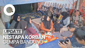 Korban Gempa Bandung Terpaksa Makan Singkong di Pengungsian