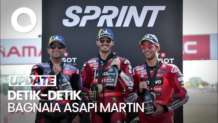Detik-detik Bagnaia Asapi Martin di Sprint Race MotoGP Emilia Romagna